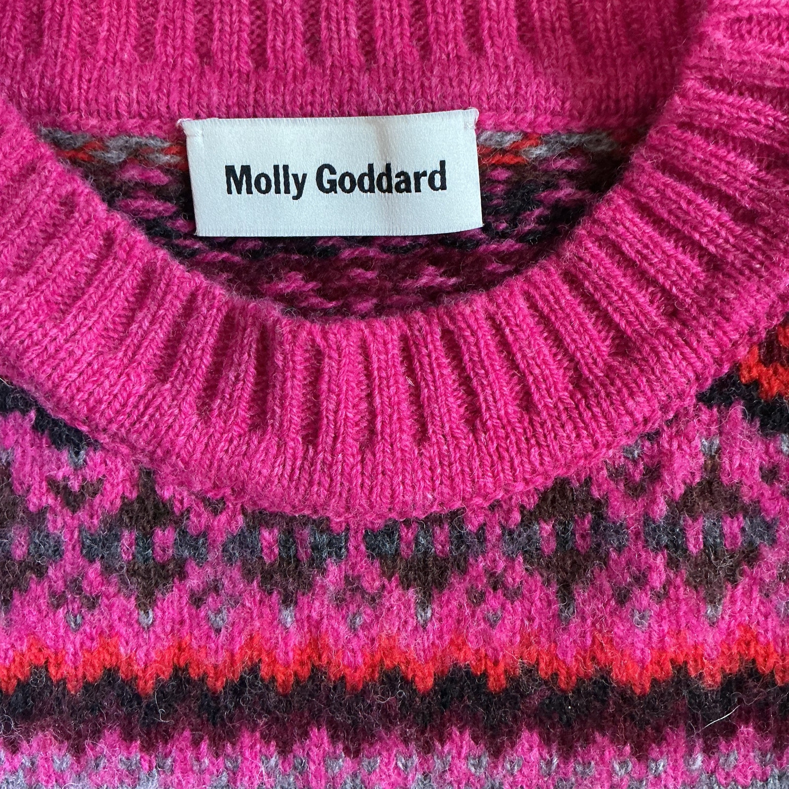 Molly Goddard Hot Pink Fair Isle Sweater Vest, Size Xs — image 3 of 3